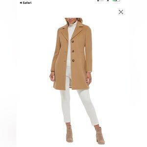 Calvin Klein Size 12 Camel Pea Coat for Women